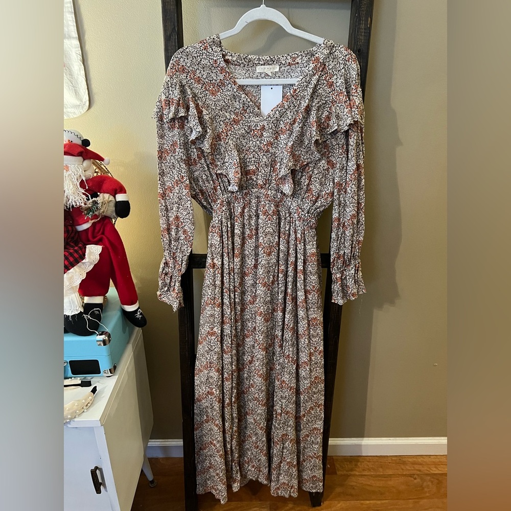 Promesa Floral Ruffle Long Sleeve Dress